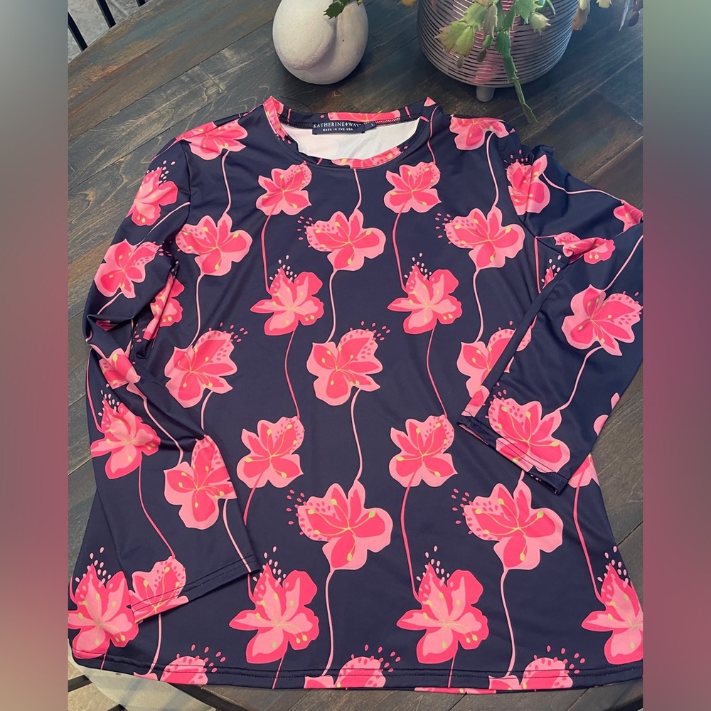 Katherine Way Pink Floral Long Sleeve Top